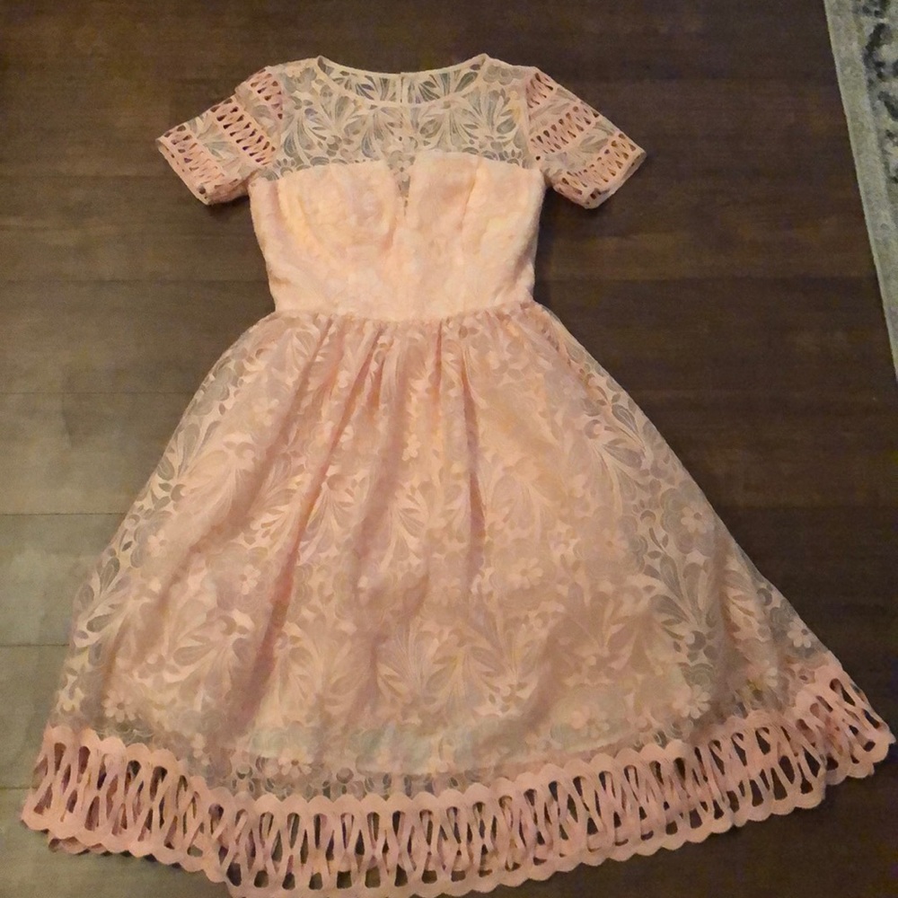 Peach tea dress